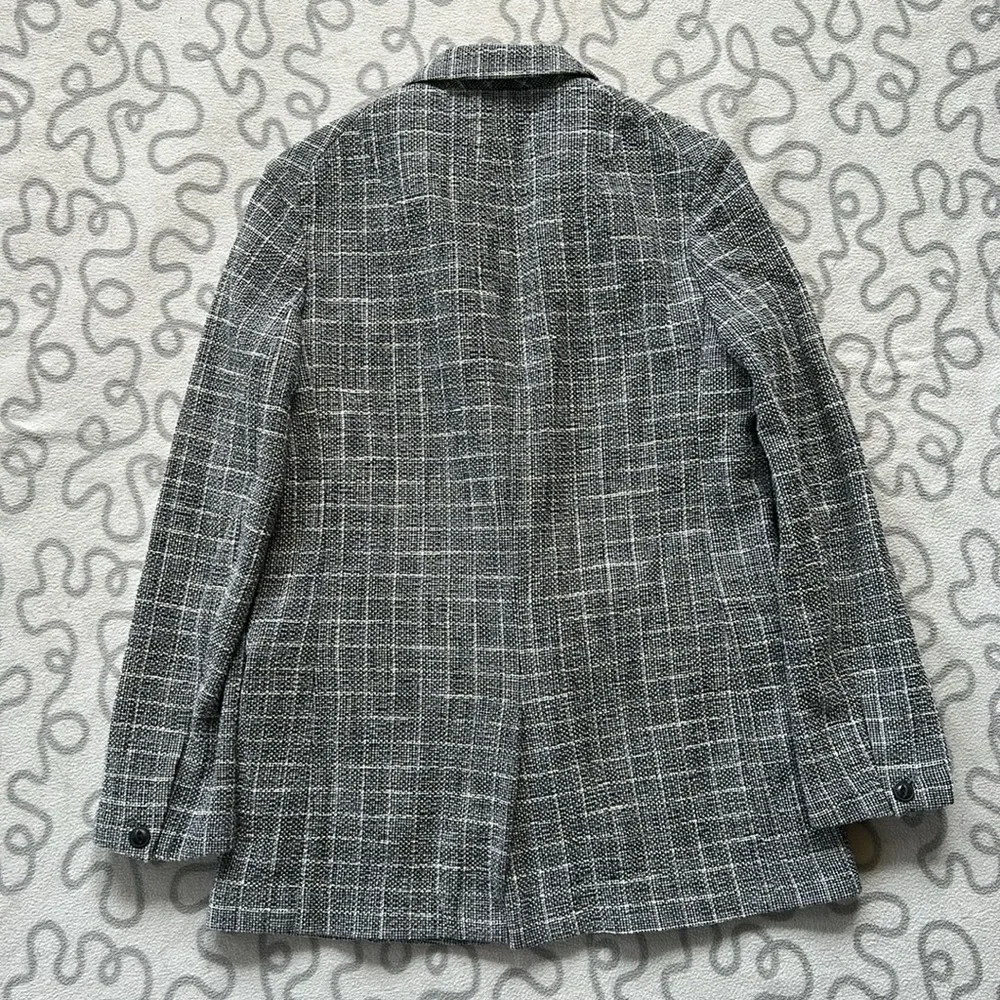 Rag & Bone Ames Deconstructed Check Cotton Relaxed Fit Blazer
